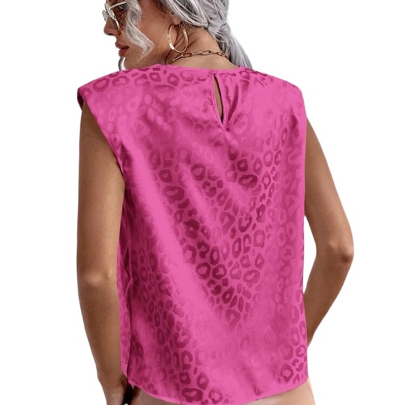 🆕 HP 🎉 Pink Leopard Blouse Top - Picture 3 of 3